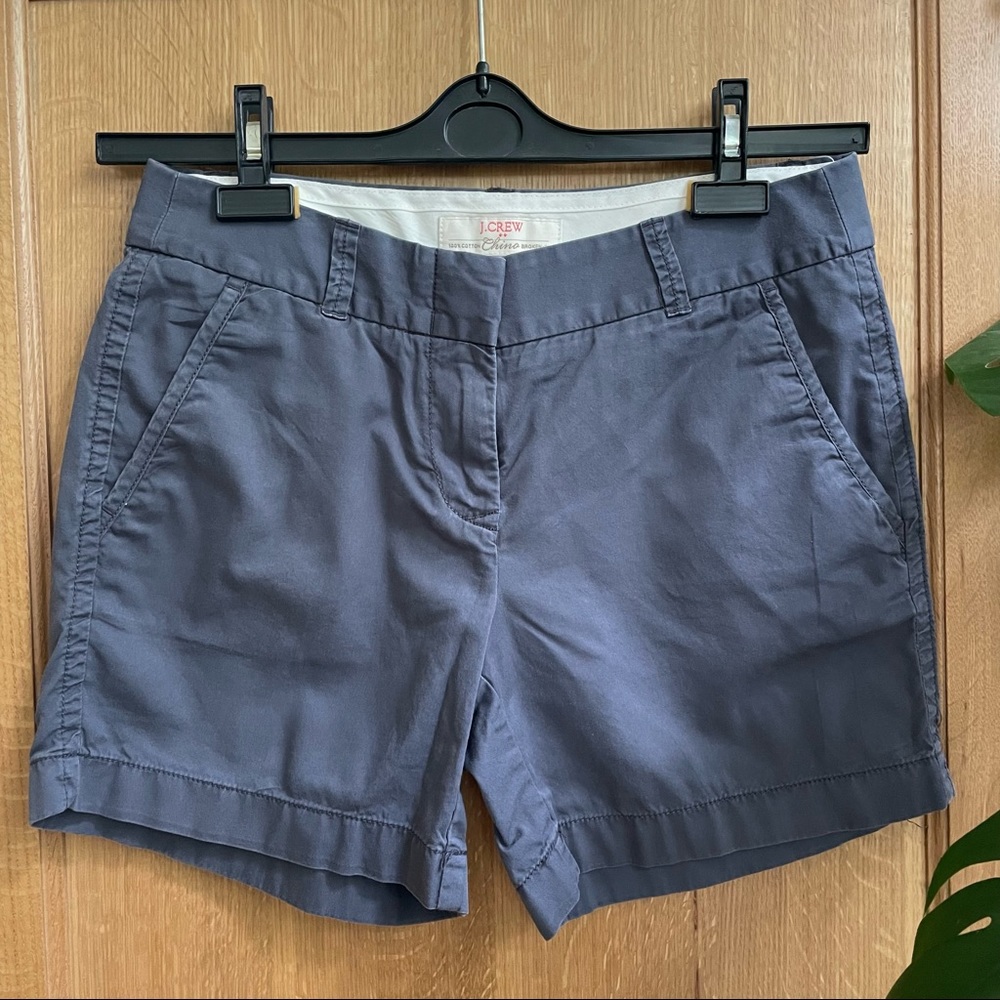 J Crew Y2K Chino shorts broke-in 5” All Cotton size 0, grayblue